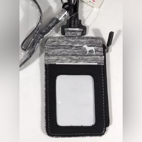 Pink Victoria’s Secret Marl Grey Lanyard ID Holder Wallet - Picture 2 of 2